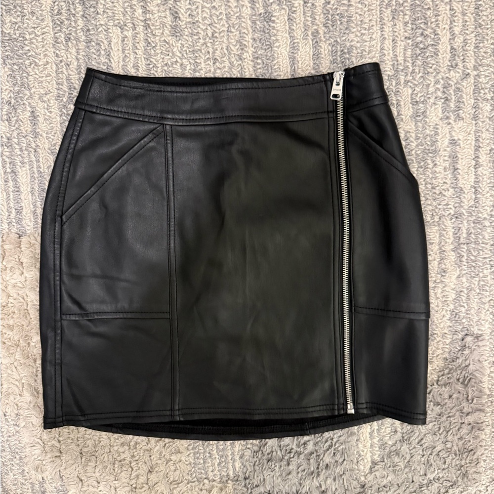 Black Leather Mini Skirt